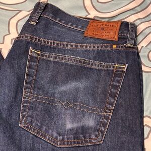 Lucky Brand Men's Dark Blue Straight Jeans 36x34